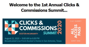 Duston McGroarty Clicks & Commissions Summit 2020
