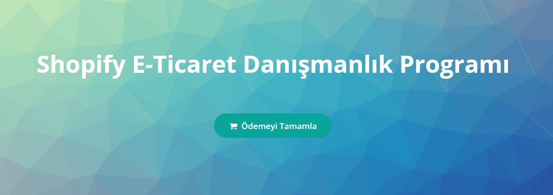 Shopify E-Ticaret Danışmanlık Programı Shopify E-Ticaret Danışmanlık Programı