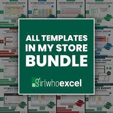 GIRLWHOEXCEL - ALL TEMPLATES IN MY STORE BUNDLE! - Get Best Value For Your Money