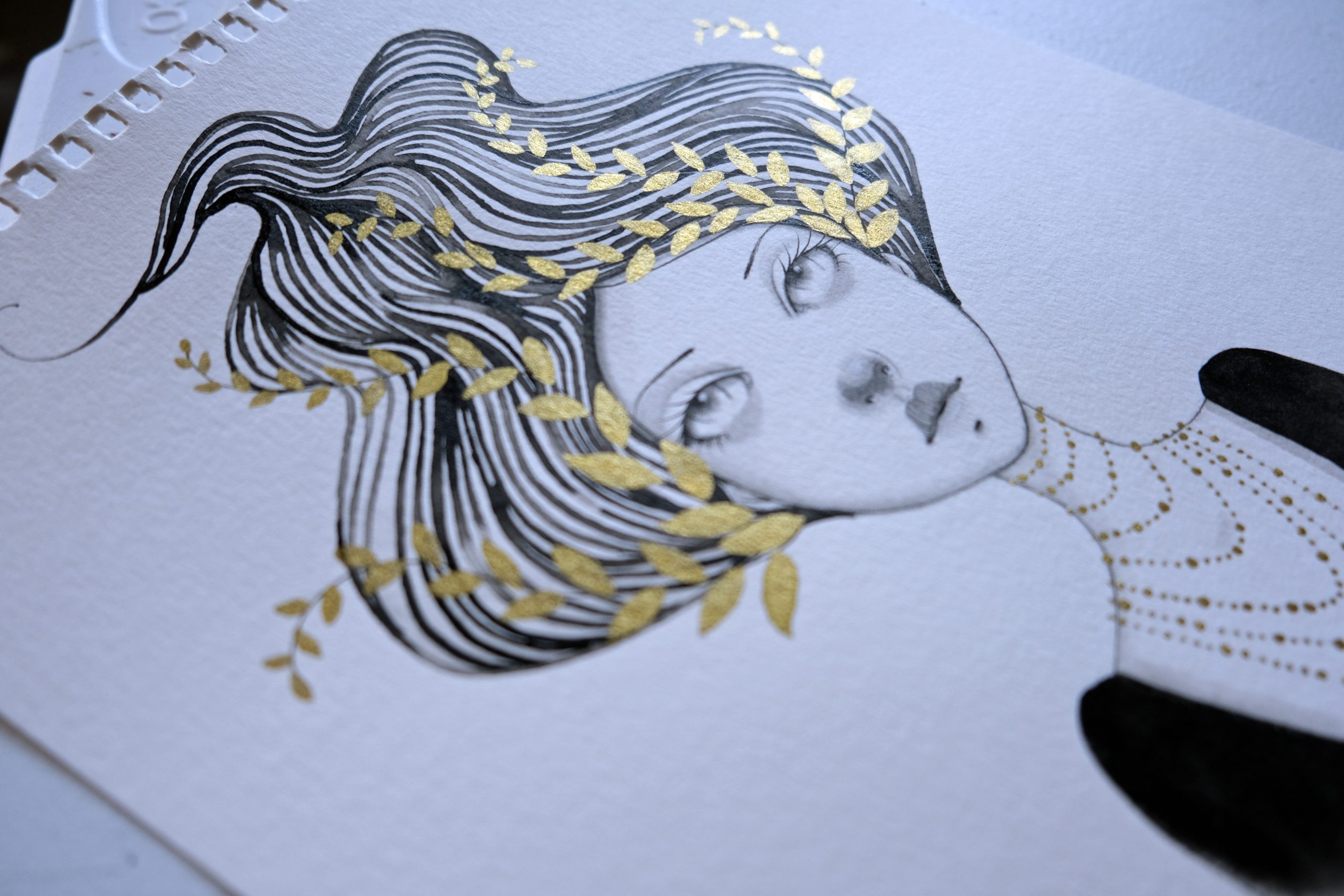 Angela Kennedy – Black and Gold Mixed Medium Portraits Angela Kennedy - Black and Gold Mixed Medium Portraits